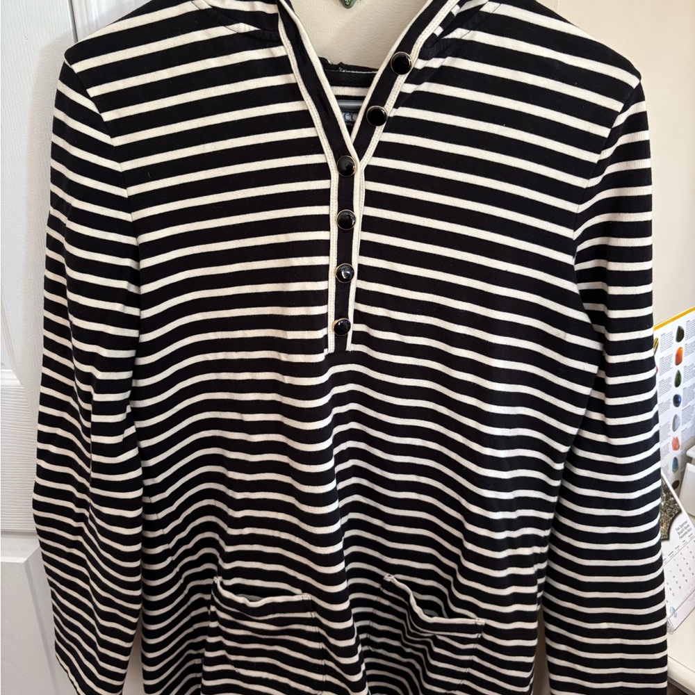Charter Club Black and White Striped Top